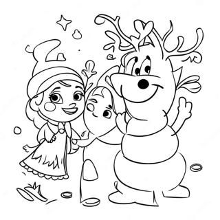 Frozen Christmas Scene Coloring Page 8335-6837