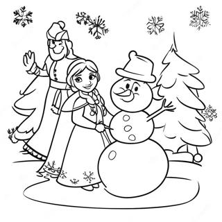 Frozen Christmas Scene Coloring Page 8335-6838