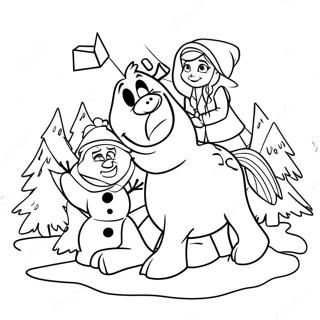 Frozen Christmas Scene Coloring Page 8335-6839