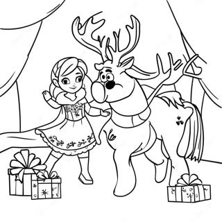 Frozen Christmas Scene Coloring Page 8335-6840