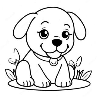 Playful Puppy Coloring Page 8346-6772