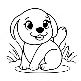 Playful Puppy Coloring Page 8346-6849