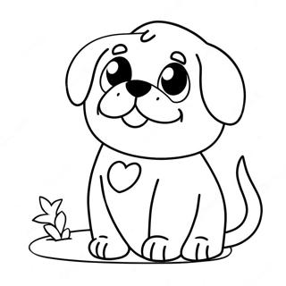 Playful Puppy Coloring Page 8346-6850