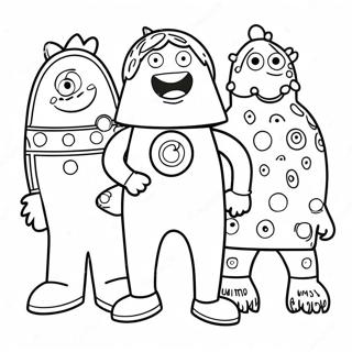 Fun Yo Gabba Gabba Characters Coloring Page 8356-6778