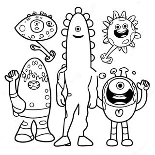 Fun Yo Gabba Gabba Characters Coloring Page 8356-6779