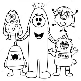 Fun Yo Gabba Gabba Characters Coloring Page 8356-6780