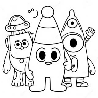 Fun Yo Gabba Gabba Characters Coloring Page 8356-6857