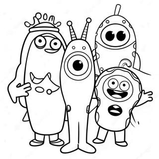 Fun Yo Gabba Gabba Characters Coloring Page 8356-6858