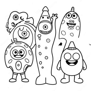 Fun Yo Gabba Gabba Characters Coloring Page 8356-6859