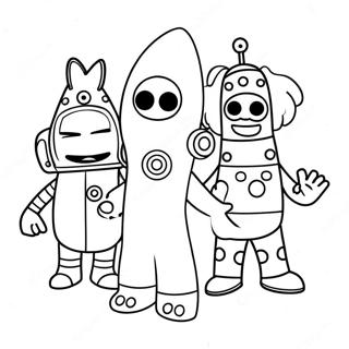 Fun Yo Gabba Gabba Characters Coloring Page 8356-6860