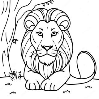 Realistic Lion Coloring Page 8365-6861