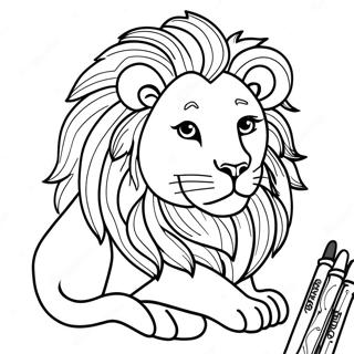 Realistic Lion Coloring Page 8365-6863