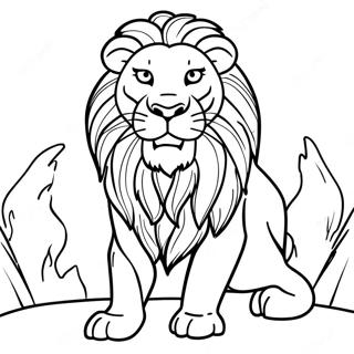 Majestic Lion Roaring Coloring Page 8366-6785