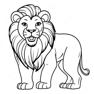 Majestic Lion Roaring Coloring Page 8366-6787