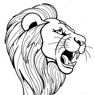 Majestic Lion Roaring Coloring Page 8366-6788