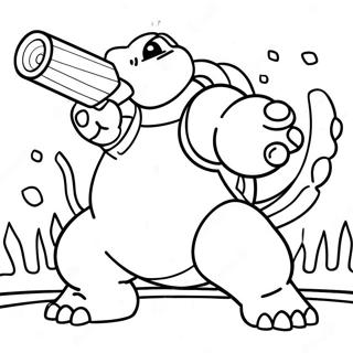 Blastoise Shooting Water Cannons Coloring Page 8426-6905