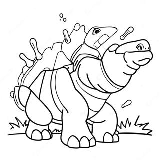 Blastoise Shooting Water Cannons Coloring Page 8426-6907