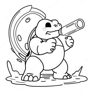 Blastoise Shooting Water Cannons Coloring Page 8426-6908