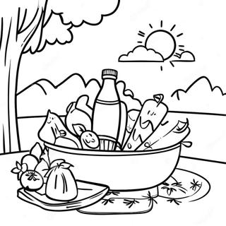 Sunny Day Picnic Coloring Page 8446-6921