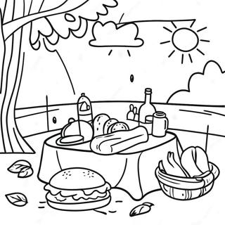 Sunny Day Picnic Coloring Page 8446-6922