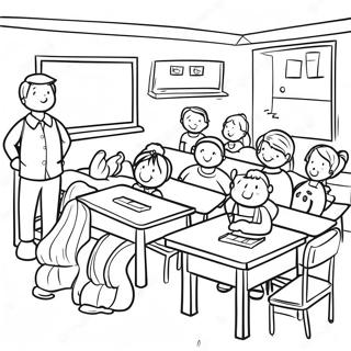 Fun 4th Grade Classroom Coloring Page 8456-6929