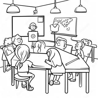 Fun 4th Grade Classroom Coloring Page 8456-6930