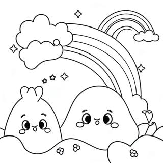 Cute Rainbow Friends Cyan Coloring Page 8466-6937