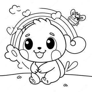 Cute Rainbow Friends Cyan Coloring Page 8466-6938