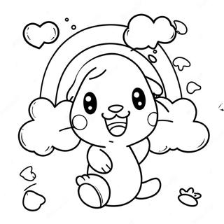 Cute Rainbow Friends Cyan Coloring Page 8466-6940