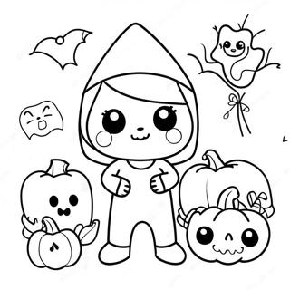 Halloween Kawaii Coloring Page 8475-6943