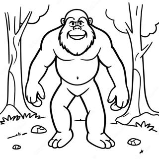 Funny Bigfoot Walking Coloring Page 8486-6953