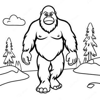 Funny Bigfoot Walking Coloring Page 8486-6955