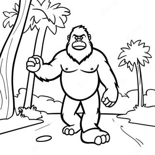 Funny Bigfoot Walking Coloring Page 8486-6956