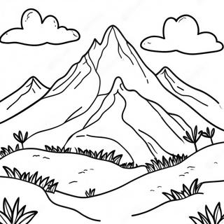 Easy Mountain Landscape Coloring Page 8495-6960