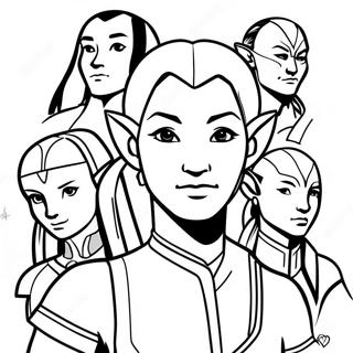 Avatar Characters In Action Coloring Page 8536-6993