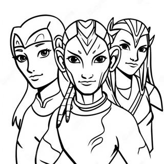 Avatar Characters In Action Coloring Page 8536-6996