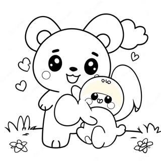 Cute Rilakkuma And Cinnamoroll Friends Coloring Page 8546-7001