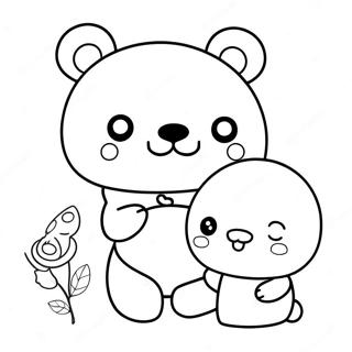 Cute Rilakkuma And Cinnamoroll Friends Coloring Page 8546-7002