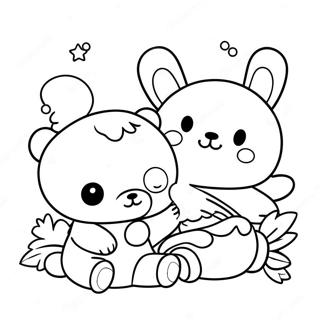 Cute Rilakkuma And Cinnamoroll Friends Coloring Page 8546-7004