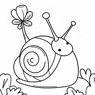 Cute Snail With A Flower Coloring Page 8566-7017