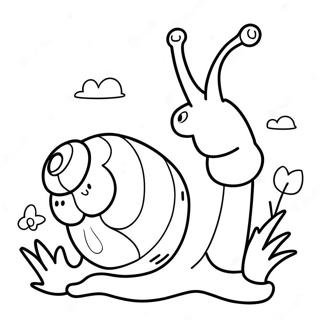 Cute Snail With A Flower Coloring Page 8566-7018