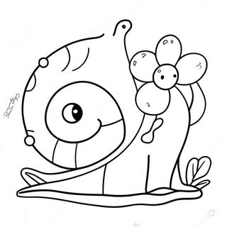 Cute Snail With A Flower Coloring Page 8566-7019