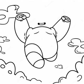 Baymax Flying In The Sky Coloring Page 8586-7033