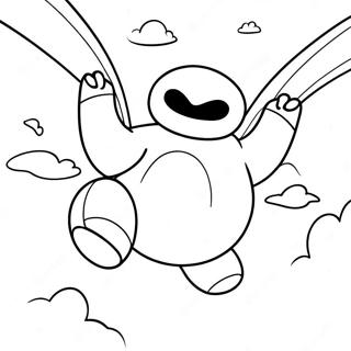 Baymax Flying In The Sky Coloring Page 8586-7034