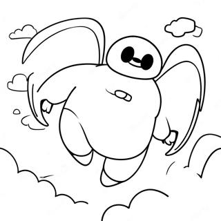 Baymax Flying In The Sky Coloring Page 8586-7035