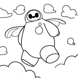 Baymax Flying In The Sky Coloring Page 8586-7036