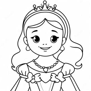 Adorable Princess Coloring Page 8596-7044