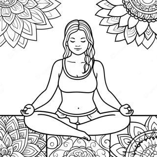 Relaxing Yoga Poses Coloring Page 8606-7050