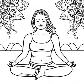 Relaxing Yoga Poses Coloring Page 8606-7051