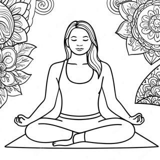 Relaxing Yoga Poses Coloring Page 8606-7052